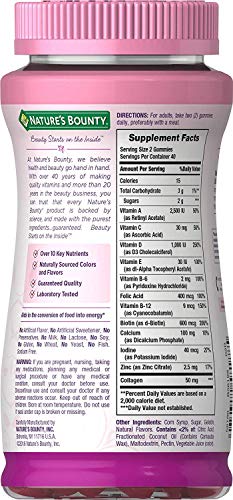 Women's Multivitamin by Nature's Bounty Optimal Solutions, Multivitamin Gummies for Immune Support, Cellular Energy Support, Bone Health, Raspberry Flavor, 80 Gummies