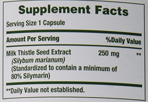 Nature's Bounty Milk Thistle Capsules, Herbal Supplement, 250 mg per Serving, 200 Count