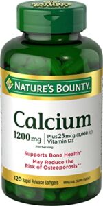 natures bounty calcium plus vitamin d3 1200 miligram capsules – 120 ea, pack of 3