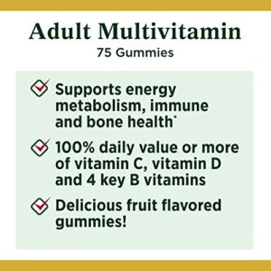 Nature's Bounty Adult Multivitamin, Vitamin Supplement, Daily Nutritional Needs, Fruit Flavor, 75 Count