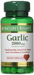nature’s bounty garlic, 2000mg, 120 coated tablets (pack of 2), 2 bottles each of 120 tablets