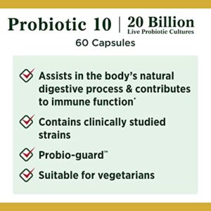 Probiotics by Nature's Bounty, Ultra Strength Probiotic 10, Immune Health & Digestive Balance, 60 Capsules