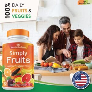 Simply Nature's Promise - Fruit and Vegetable Supplements - 90 Veggie and 90 Fruit Capsules - Made with Whole Food Superfoods, Packed Vitamins & Minerals - Soy Free - Made in The USA