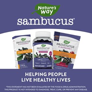 Nature’s Way Sambucus Elderberry Gummies, With Vitamin C, Vitamin D and Zinc, Immune Support for Kids and Adults*, 60 Gummies (Packaging May Vary)