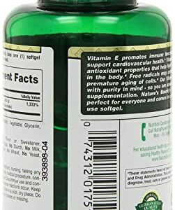 Nature's Bounty Vitamin E 400 IU Softgels Pure DL-Alpha 120 Soft Gels (Pack of 2)
