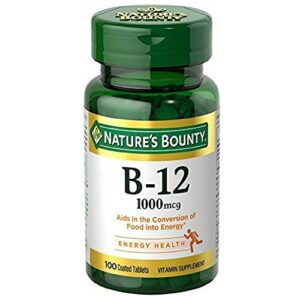 nature’s bounty natural vitamin b12, 1000mcg tablets, 100 count, pack of 3