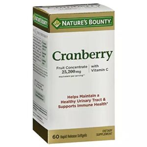 nature’s bounty cranberry dietary supplement 60 soft gels (pack of 2)