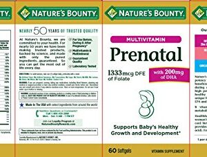 Nature's Bounty Prenatal Multivitamin with 200 mg DHA Softgels, 60 Count