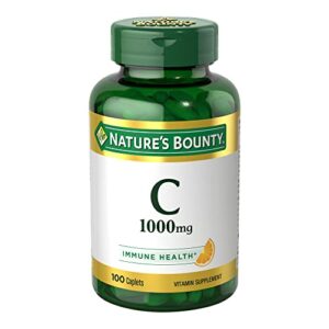 nature’s bounty vitamin c 1000mg, immune support supplement, powerful antioxidant, 1 pack, 100 caplets