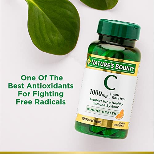 Nature’s Bounty Vitamin C 1000mg, Immune Support Supplement, Powerful Antioxidant, 1 Pack, 100 Caplets