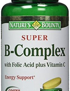 Nature's Bounty Super B-complex with Folic Acid Plus Vitamin C, 300 Tablets (2 X 150 Count Bottles)