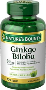 nature’s bounty ginkgo biloba 60 mg, 200 capsules (17243)