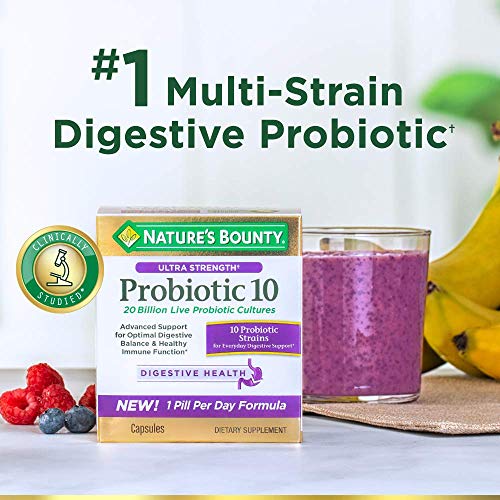 Nature's Bounty Ultra Strength Probiotic 10 Twin Pack, Immune and Upper Respiratory Health, 30 Count (Pack of 2)