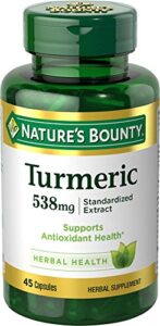 nature’s bounty turmeric pills and herbal health supplement, antioxidant health, 538mg, 45 capsules