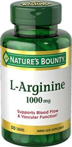 nature’s bounty l-arginine, supports blood flow and vascular function, 1000 mg, tablets, 50 ct