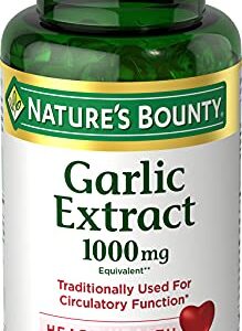 Nature's Bounty Garlic Extract 1000 mg Softgels 100 ea (Pack of 2)