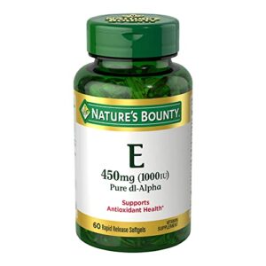 nature’s bounty vitamin e 1000 iu softgels, supports antioxidant health & immune system, 1 pack, 60 softgels
