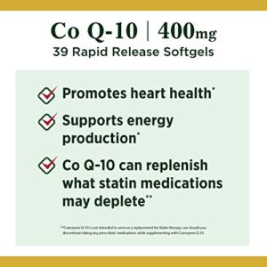 CoQ10 by Nature's Bounty, Dietary Supplement, Supports Heart Health, 400mg, 39 Softgels