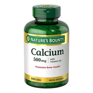 nature’s bounty calcium plus 500 mg vitamin d3, immune support & bone health, 300 tablets