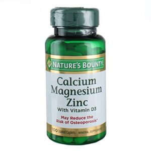 nature’s bounty calcium-magnesium-zinc caplets, 200 caplets (2 x 100 count bottles)