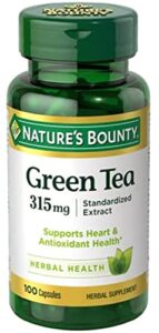 nature’s bounty green tea pills and herbal health supplement, supports heart and antioxidant health, 315mg, 100 capsules