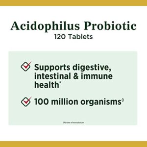 Nature's Bounty Probiotic Acidophilus, 360 Tablets (3 X 120 Count Bottles),, 360 Count ()