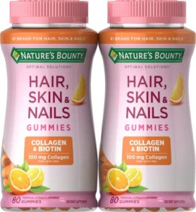 nature’s bounty hair skin nails with biotin and collagen, orange, 80 count pack, (pack of 2)