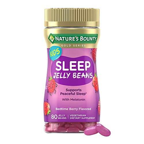 Nature’s Bounty Kids Melatonin Jelly Beans for Sleep Support, Berry Flavor.5 mg Melatonin, 80 Ct