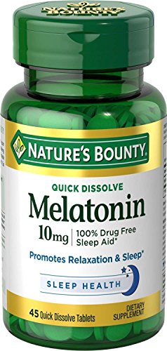 Nature's Bounty Melatonin 10 mg Quick Dissolve Tablets 45 ea (Pack of 3)