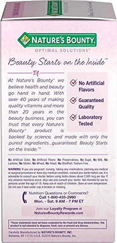 Nature's Bounty Optimal Solutions Hair, Skin & Nails Formula, 60 Coated Caplets