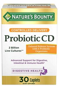 controlled delivery probiotic by nature’s bounty, dietary supplement, advanced support for digestive, intestinal and immune health, 30 caplets