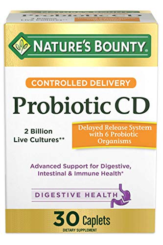 Controlled Delivery Probiotic by Nature's Bounty, Dietary Supplement, Advanced Support for Digestive, Intestinal and Immune Health, 30 Caplets