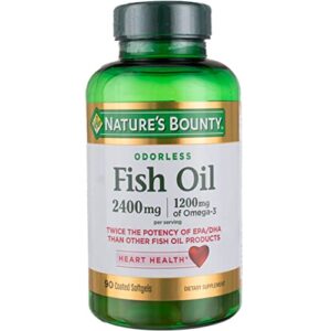 natures bounty fish oil 2400 mg double strength odorless 90 softgels (pack of 3)