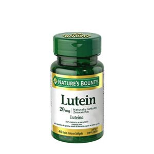 nature’s bounty lutein pills, eye health supplements and vitamins, support vision health, 20 mg, 40 softgels