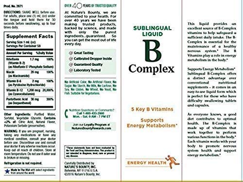 Nature's Bounty Vitamin B Complex Sublingual Liquid 2 oz