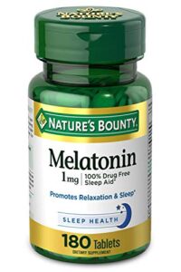 melatonin by nature’s bounty, 100% drug free sleep aid, dietary supplement, promotes relaxation and sleep health, 1mg, 180 tablets