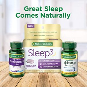 Melatonin by Nature's Bounty, 100% Drug Free Sleep Aid, Dietary Supplement, Promotes Relaxation and Sleep Health, 1mg, 180 Tablets