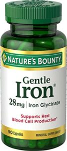 nature’s bounty gentle iron 28 mg capsules 90 capsules (pack of 2)