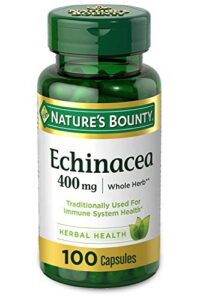 echinacea by nature’s bounty, herbal supplement, supports immune health, 400mg, 100 capsules