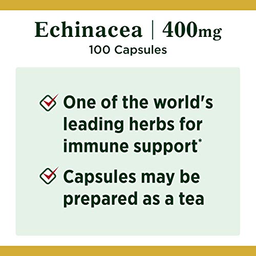 Echinacea by Nature's Bounty, Herbal Supplement, Supports Immune Health, 400mg, 100 Capsules