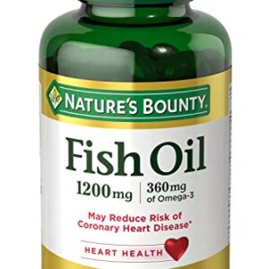 FIsh Oil by Nature's Bounty, Dietary Supplement, Omega 3, Supports Heart Health, 1200 Mg, 120 Rapid Release Softgels