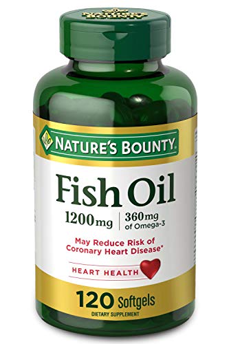 FIsh Oil by Nature's Bounty, Dietary Supplement, Omega 3, Supports Heart Health, 1200 Mg, 120 Rapid Release Softgels