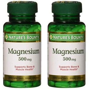 nature’s bounty magnesium 500 mg tablets 100 ea (pack of 2)