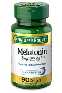 nature’s bounty melatonin, 100% drug free sleep aid, dietary supplement, unflavored 90 count