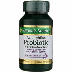 nature’s bounty probiotic acidophilus tablets, 120 count