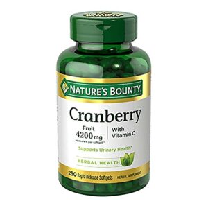 nature’s bounty cranberry with vitamin c 4200 mg, 250 softgels (pack of 3)