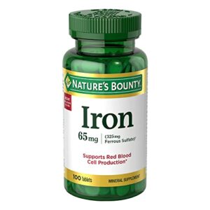 nature’s bounty iron 65 mg tablets 100 tablets, 100 each, 3-pack