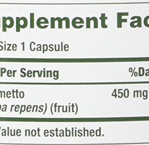 Nature's Bounty Saw Palmetto 450 mg Capsules 250 ea