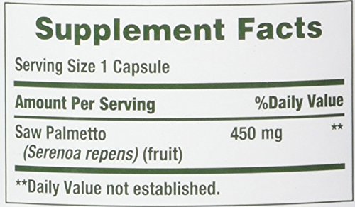 Nature's Bounty Saw Palmetto 450 mg Capsules 250 ea