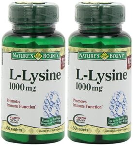 nature’s bounty l-lysine, 1000mg, 120 tablets (2 x 60 count bottles)